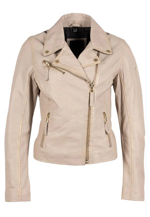 Christy RF Star Detail Leather Jacket, Marble