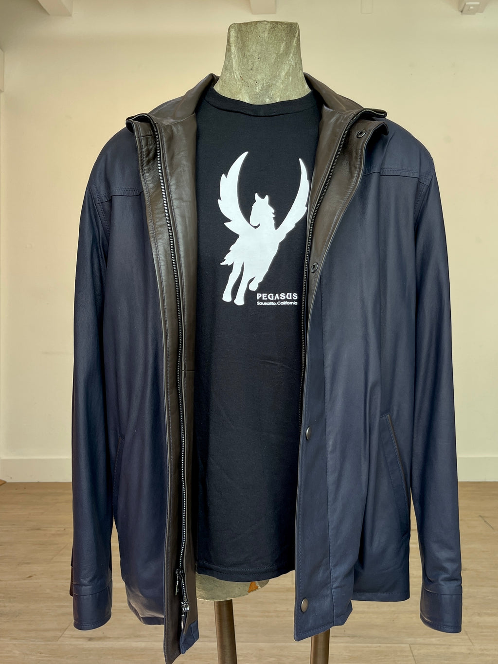 Navy Double Collar Remy Jacket