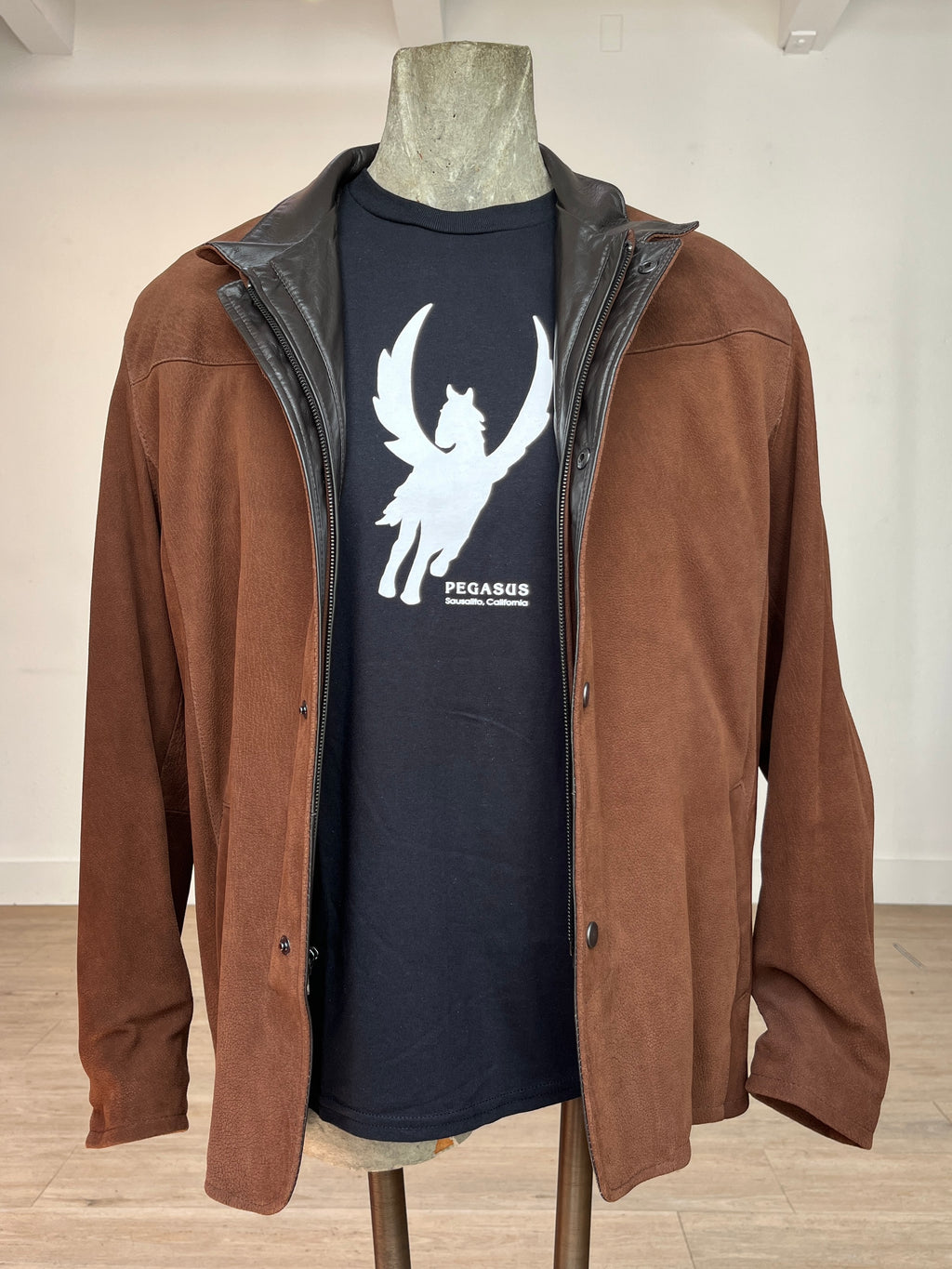 Cognac Double Collar Leather Jacket