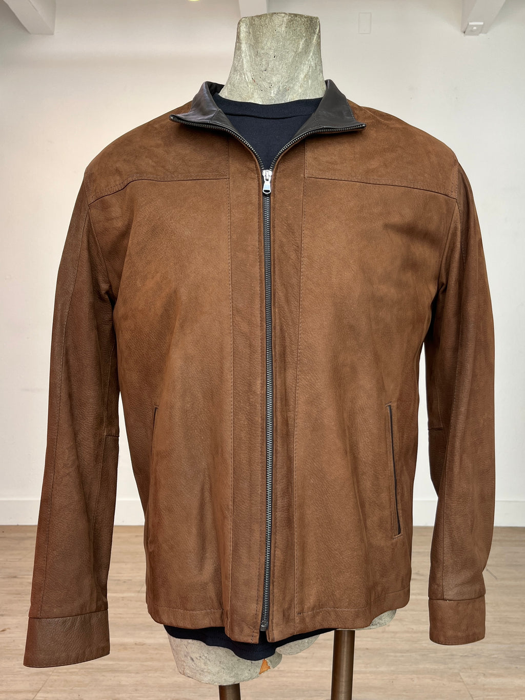 Distressed Brown Leather Jacket