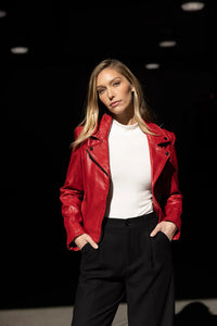 Mauritius - Dalina RF Leather Jacket, Red