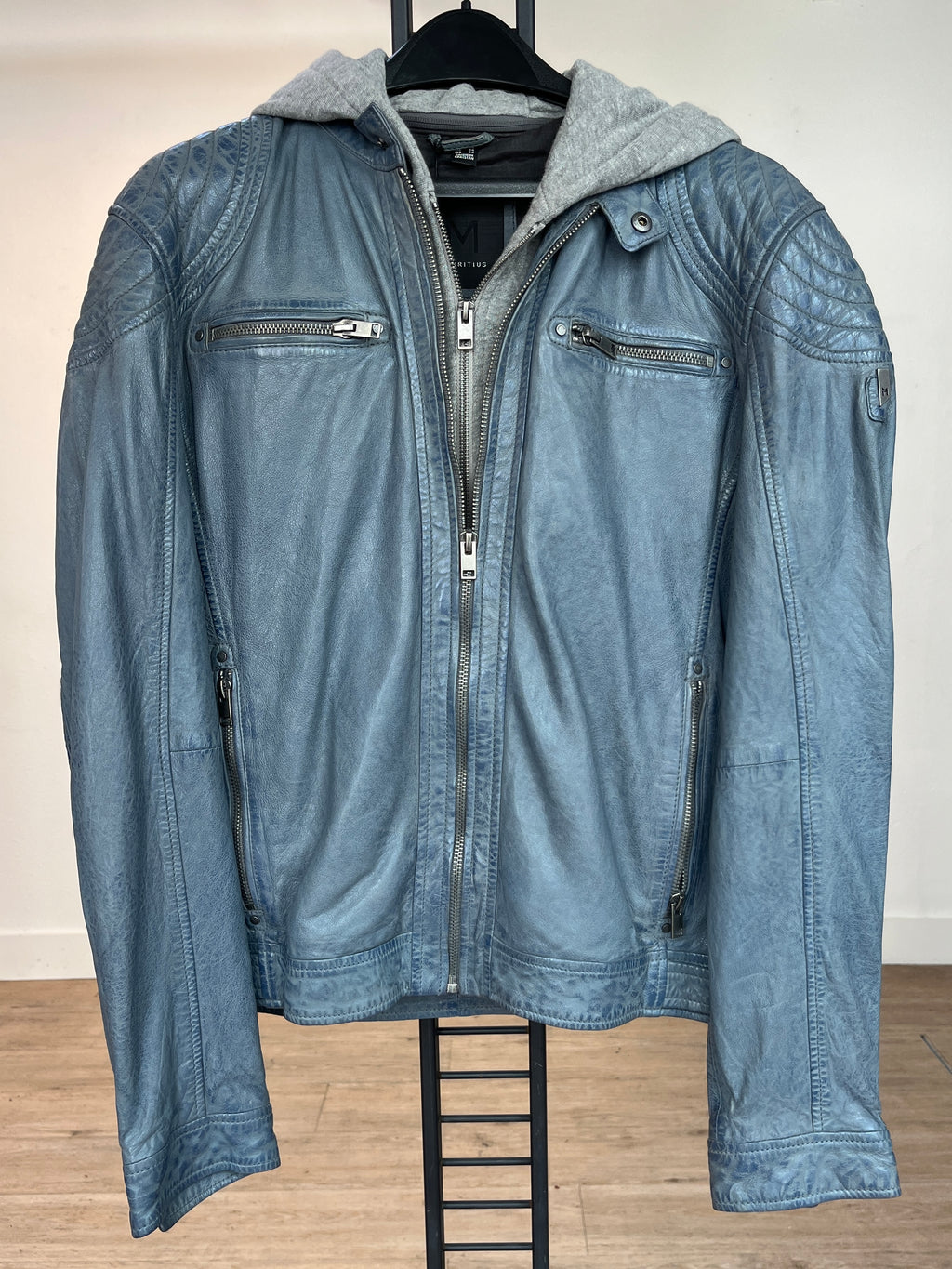 Men's Blue Hoodie Jacket