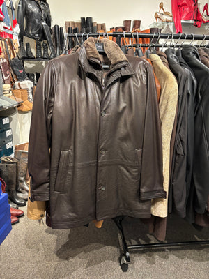 Remy Leather Jacket with Shearling Collar