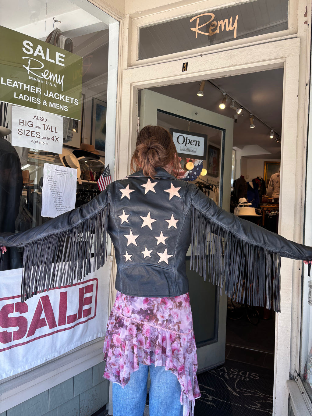 Mauritus Crissy RF Black Fringe Leather Jacket