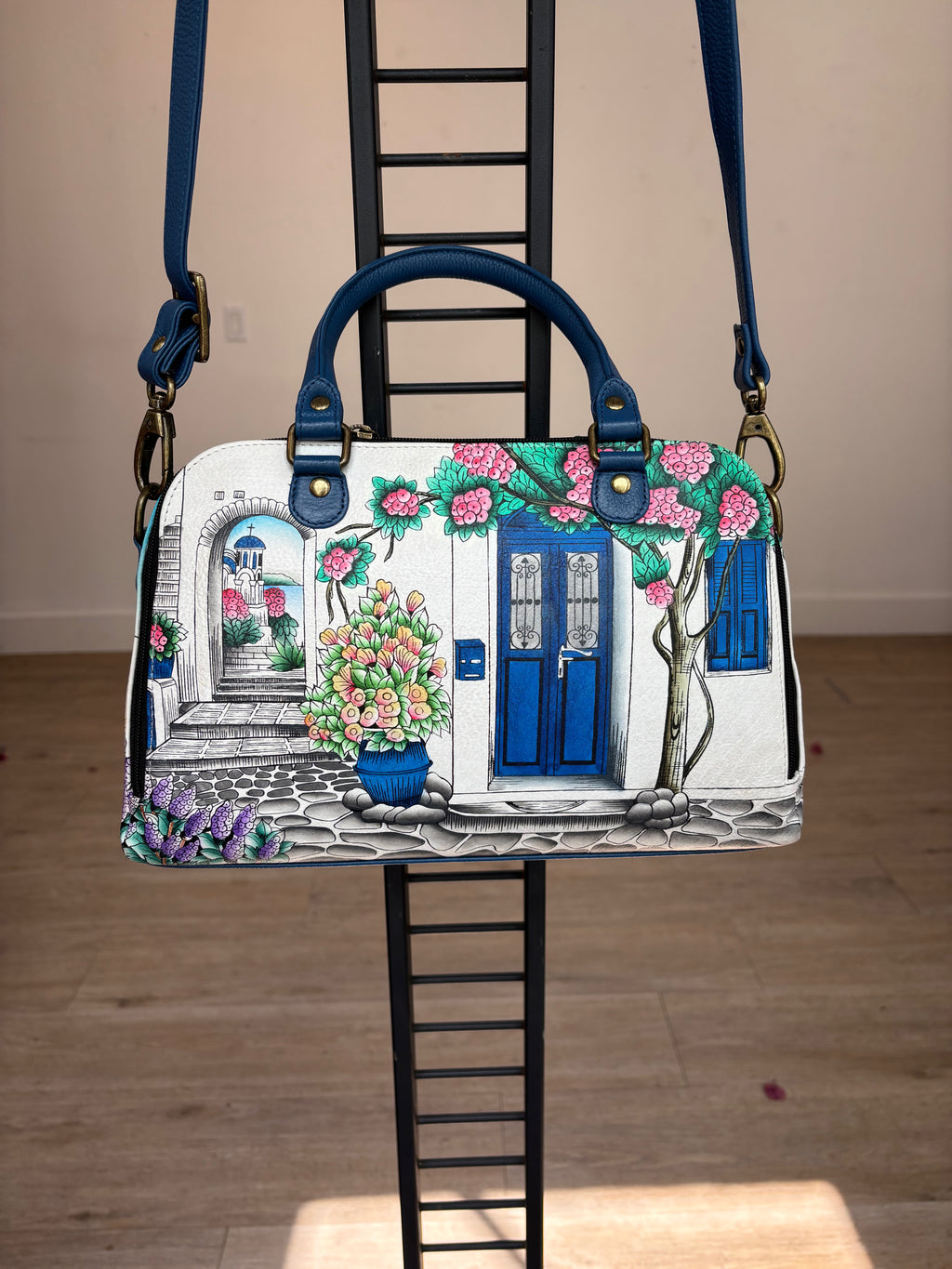 Santorini Hand Painted Satchel Bag