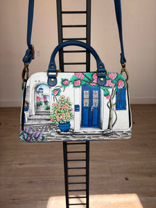 Santorini Hand Painted Satchel Bag