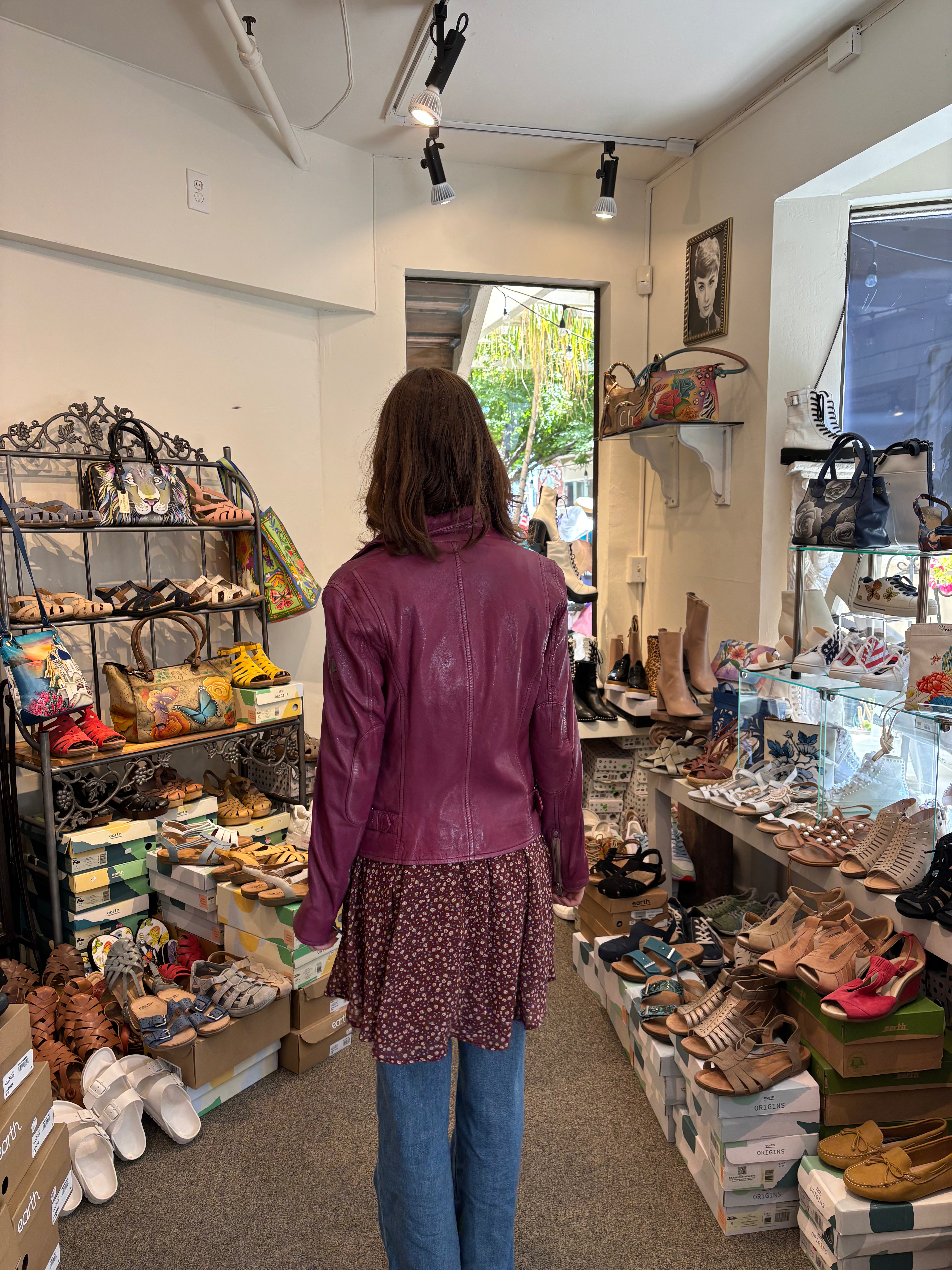 Maritius Sofia 4 RF Womens Leather Jacket in Orchid Flower