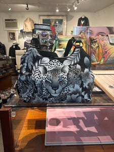 Anuschka Hand Painted Leopard Hobo Bag