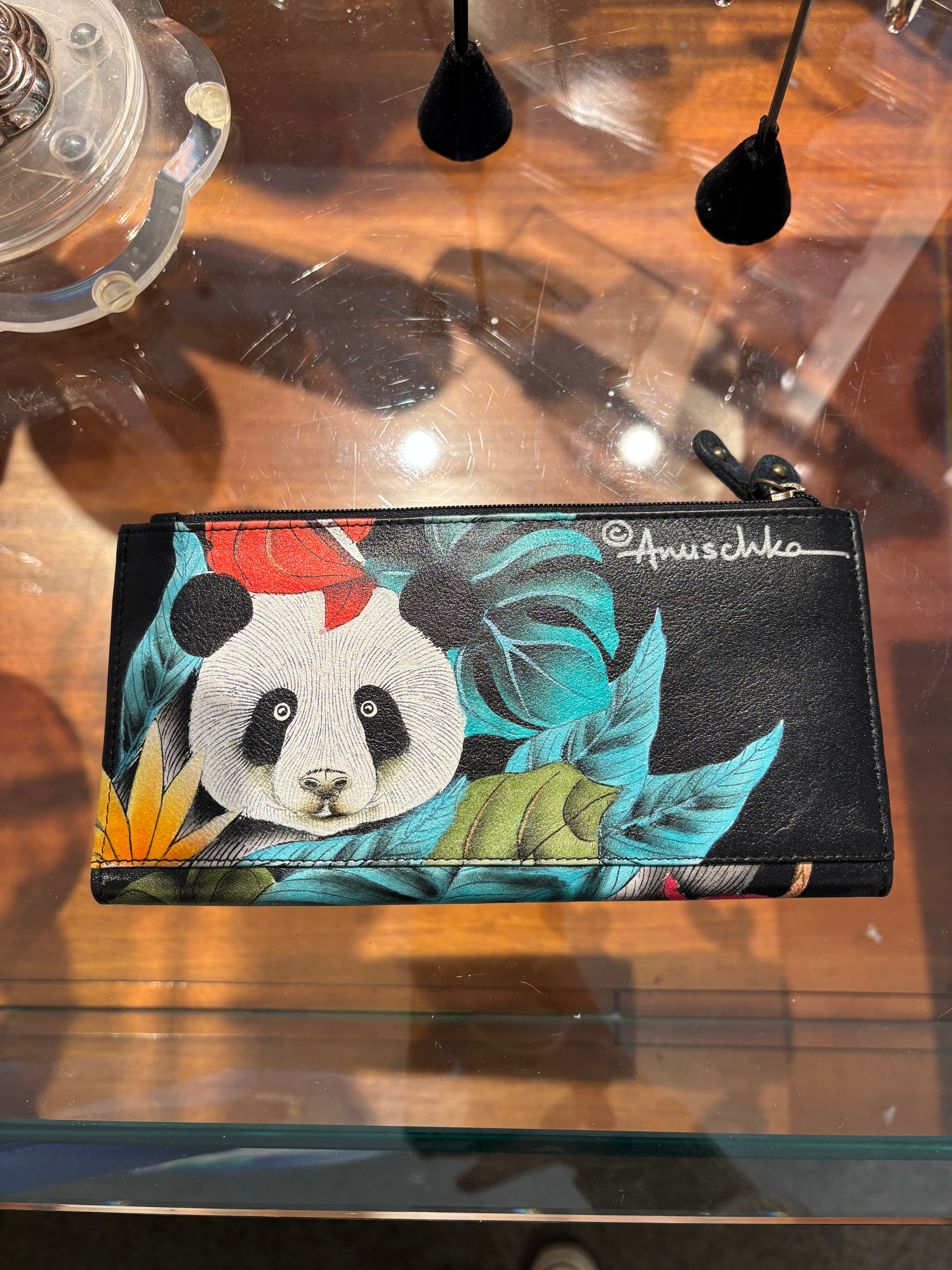 Anuschka Hand Painted Panda Wallet