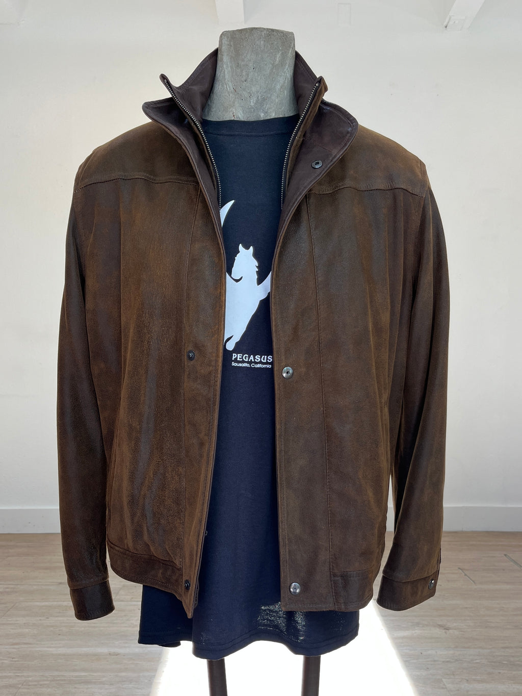 Cocoa Double Collar Remy Leather Jacket