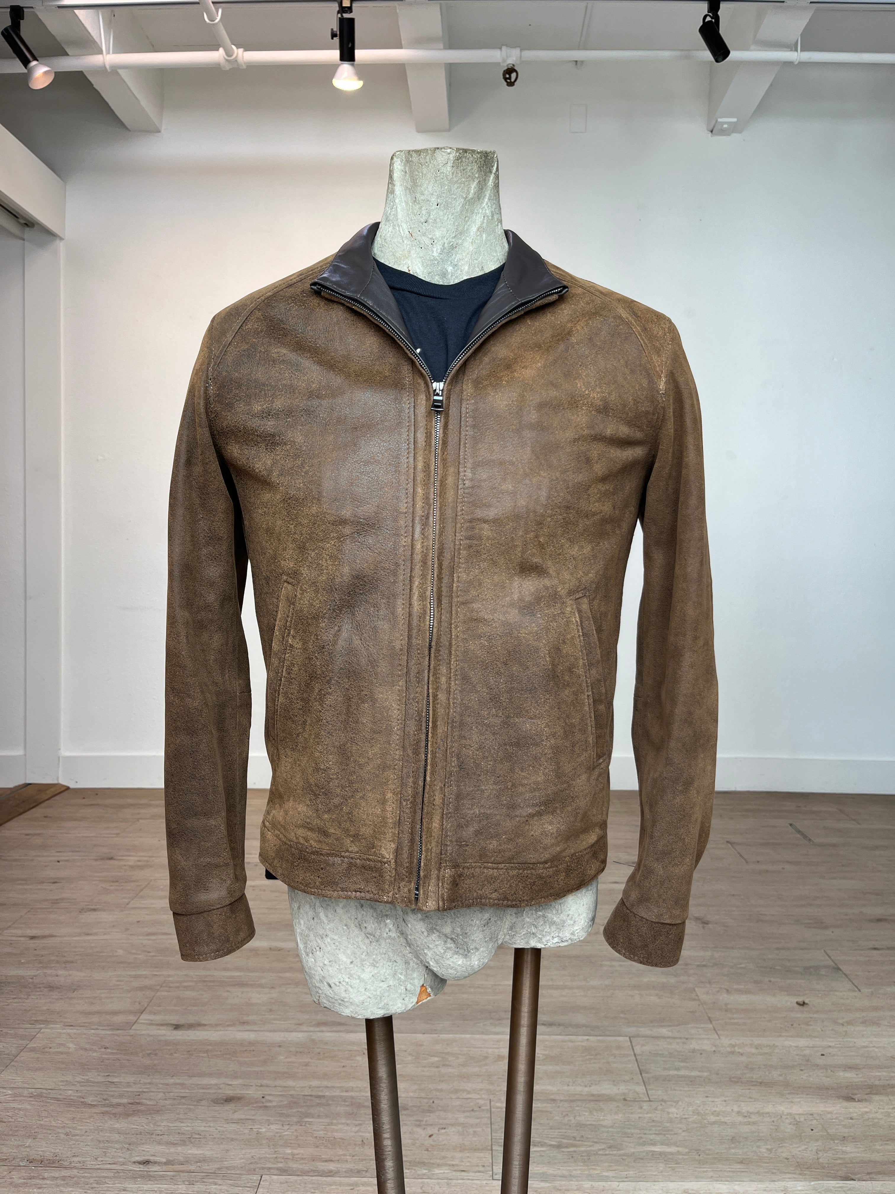 Remy Taupe/Cognac Leather Jacket
