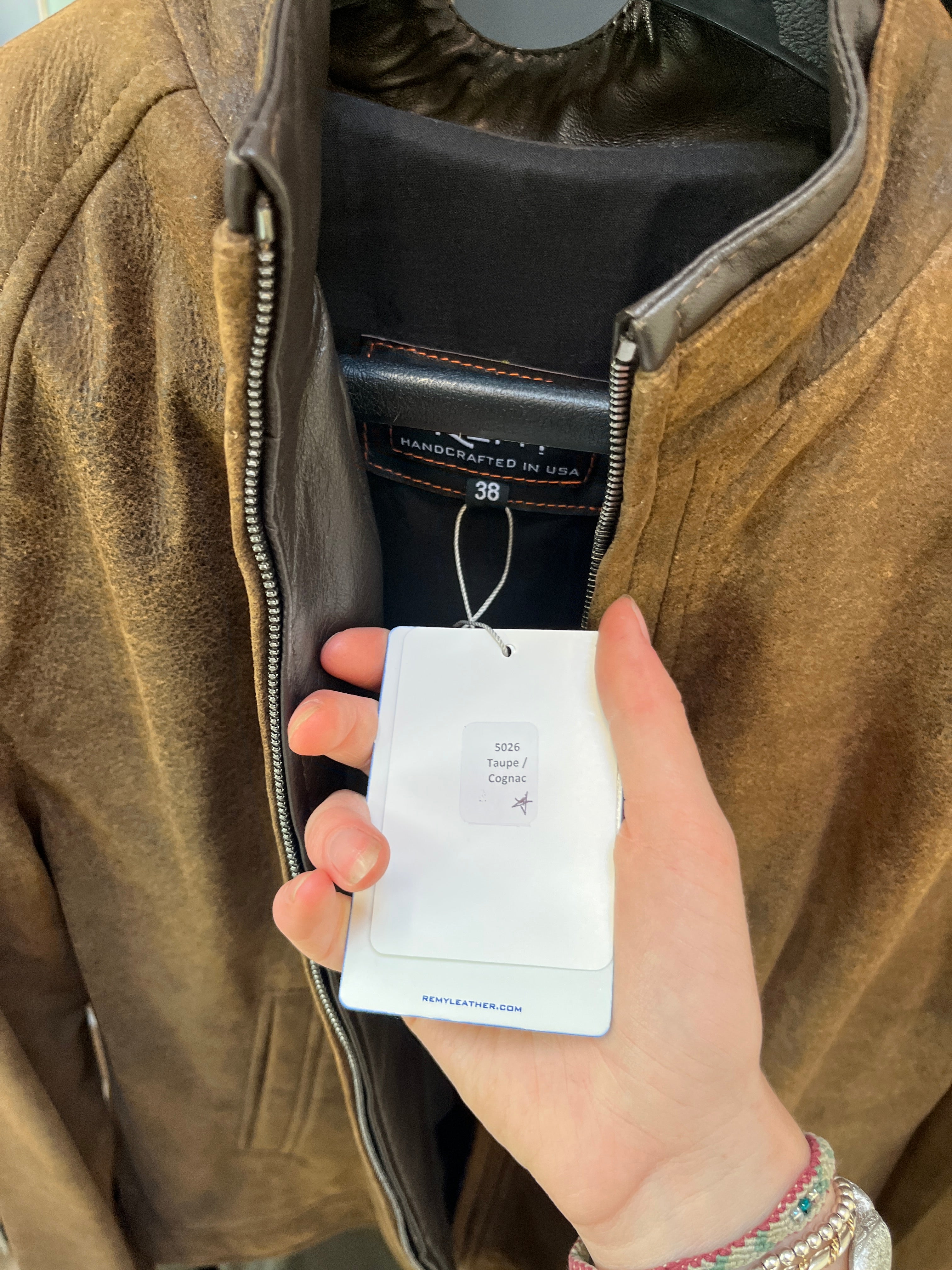 Remy Taupe/Cognac Leather Jacket