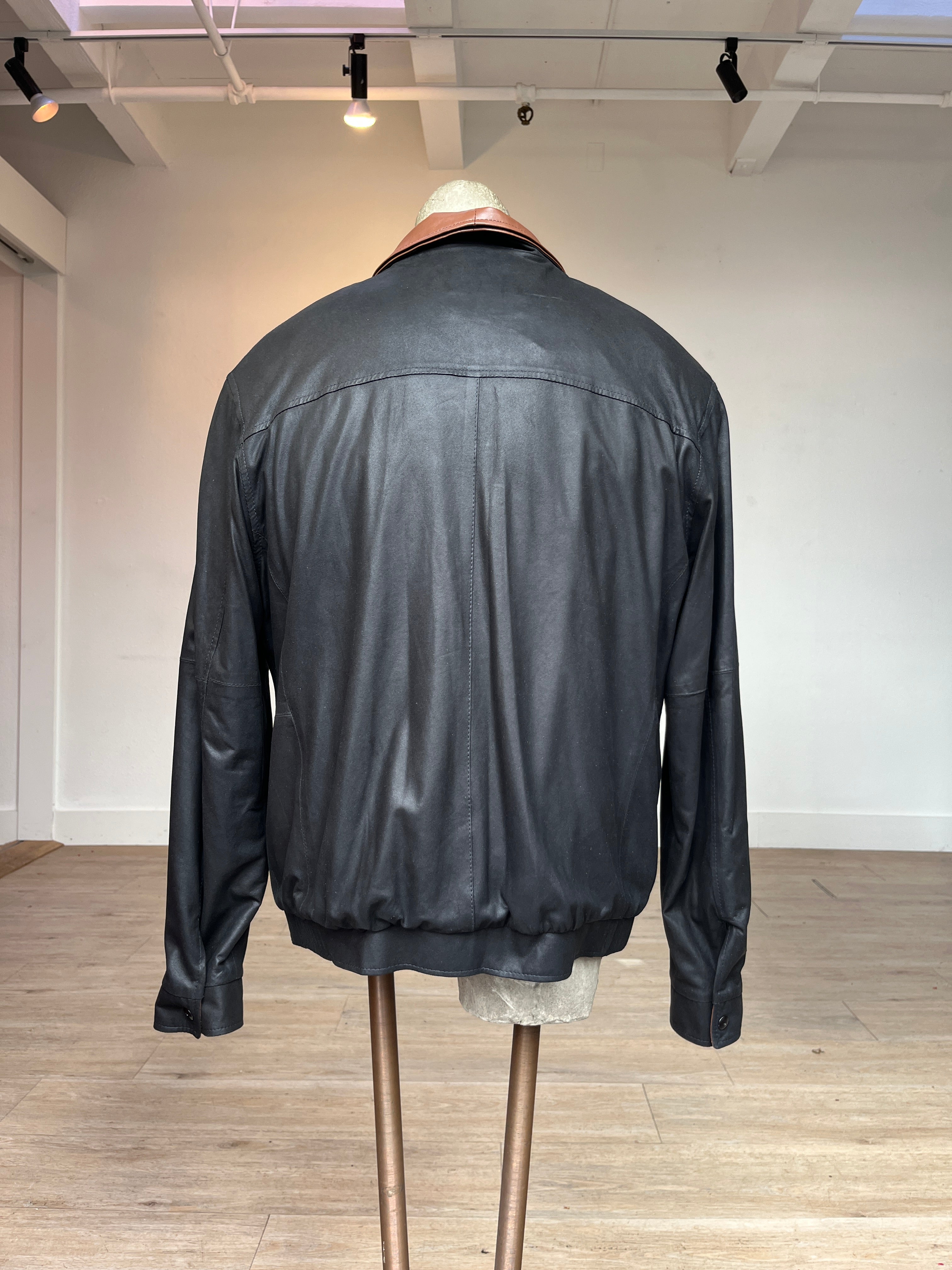 Remy Men's Double Collar Leather Jacket 6006