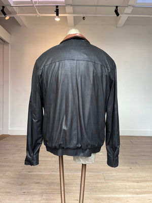 Remy Men's Double Collar Leather Jacket 6006