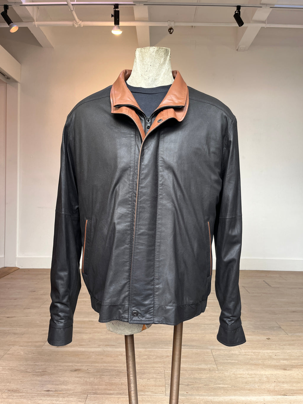 Remy Men's Double Collar Leather Jacket 6006