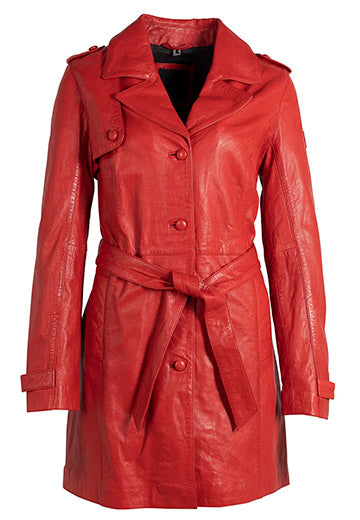 Lailah Leather Jacket, Red