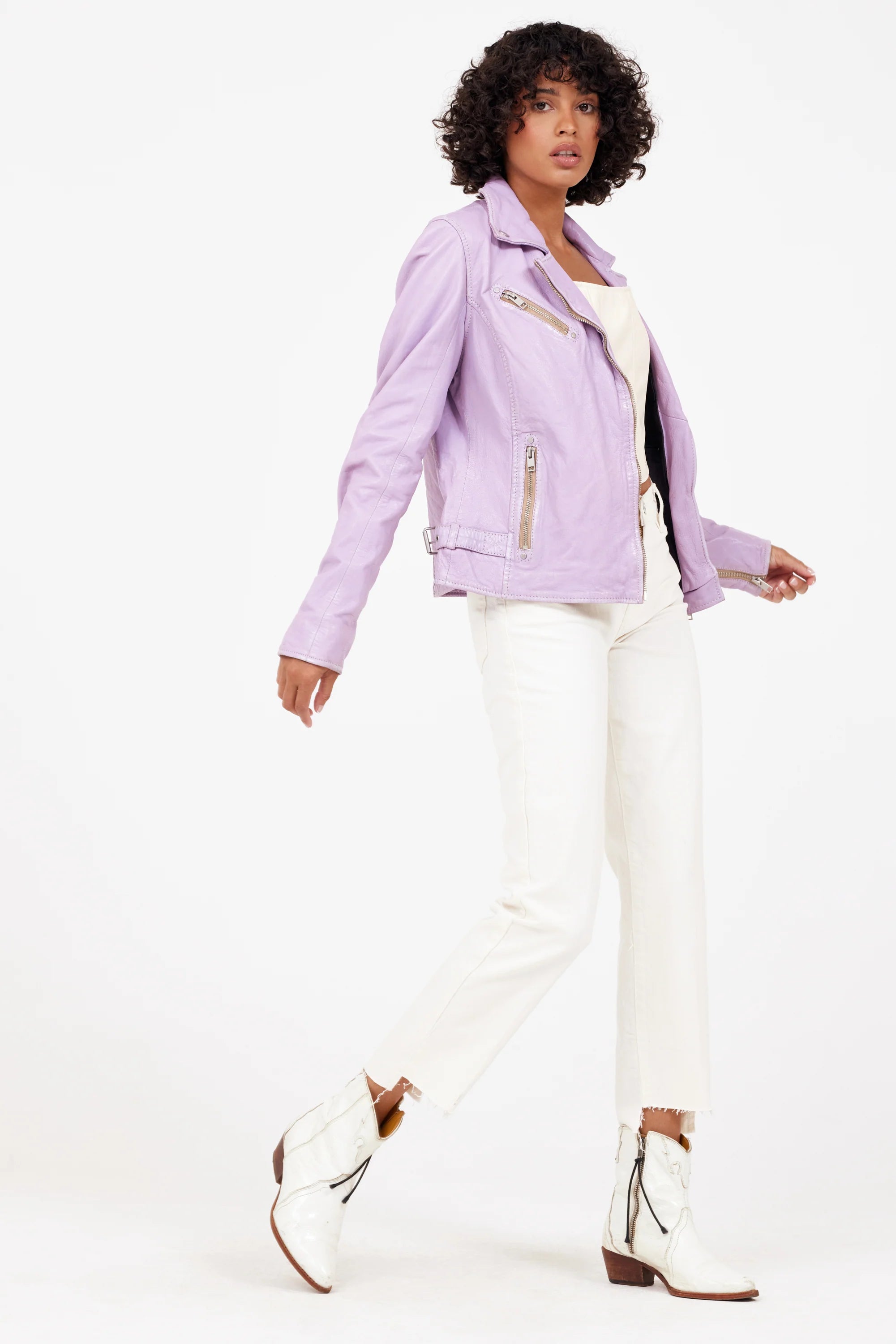 Mauritius - Sofia RF Leather Jacket, Digital Lavender