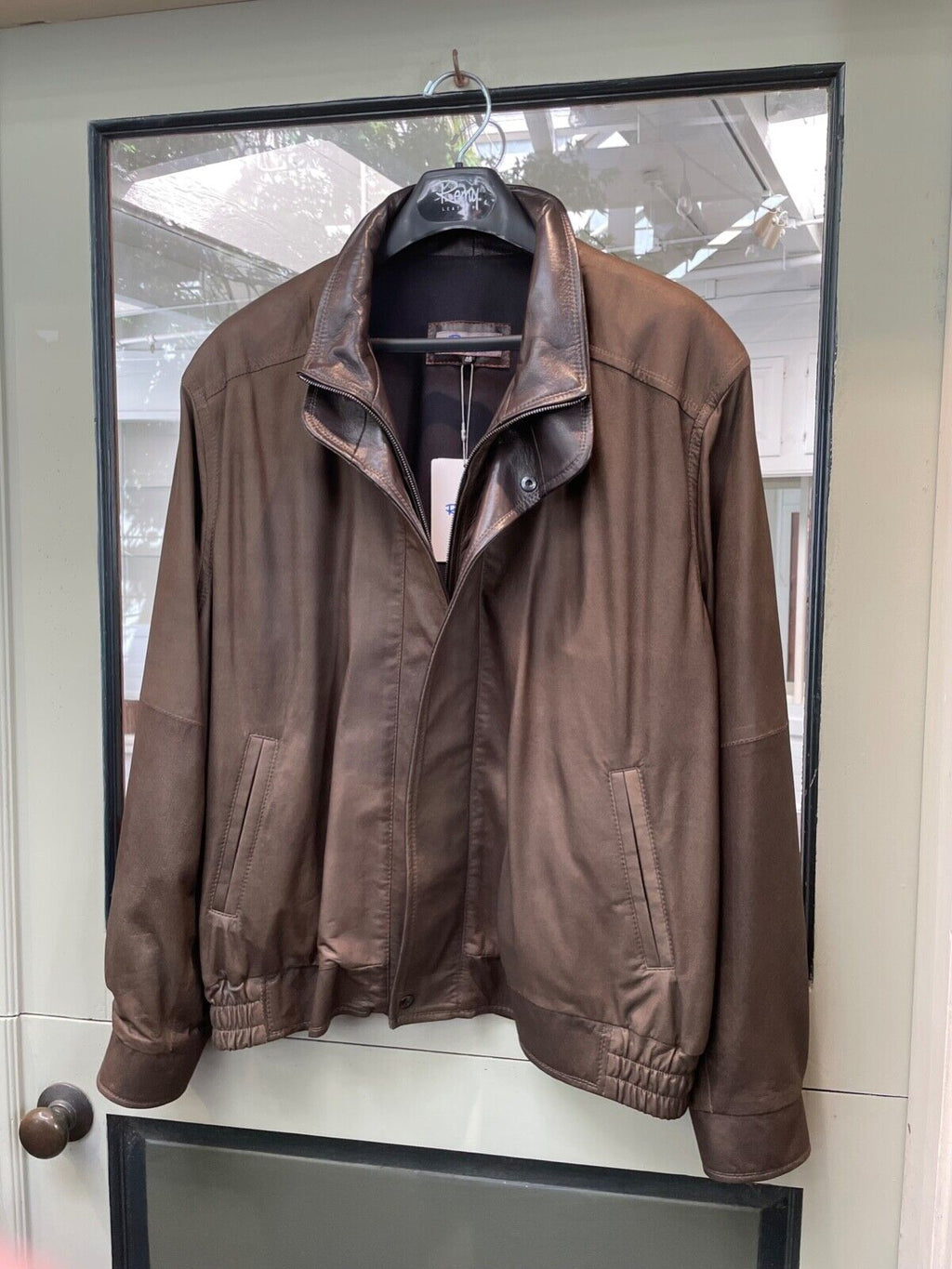 Remy Leather Men's Jacket in Rock-rustic brown