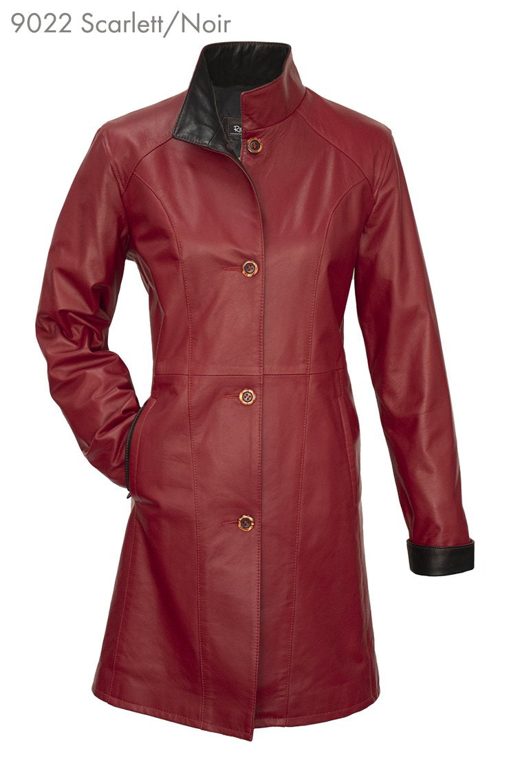 Women's Remy Leather Swing Coat