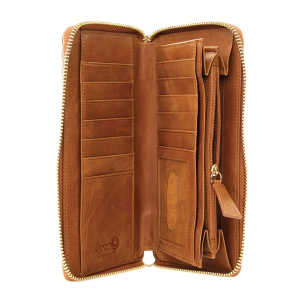 "Monthly Bouquet" Icon Full Zip Around Wallet
