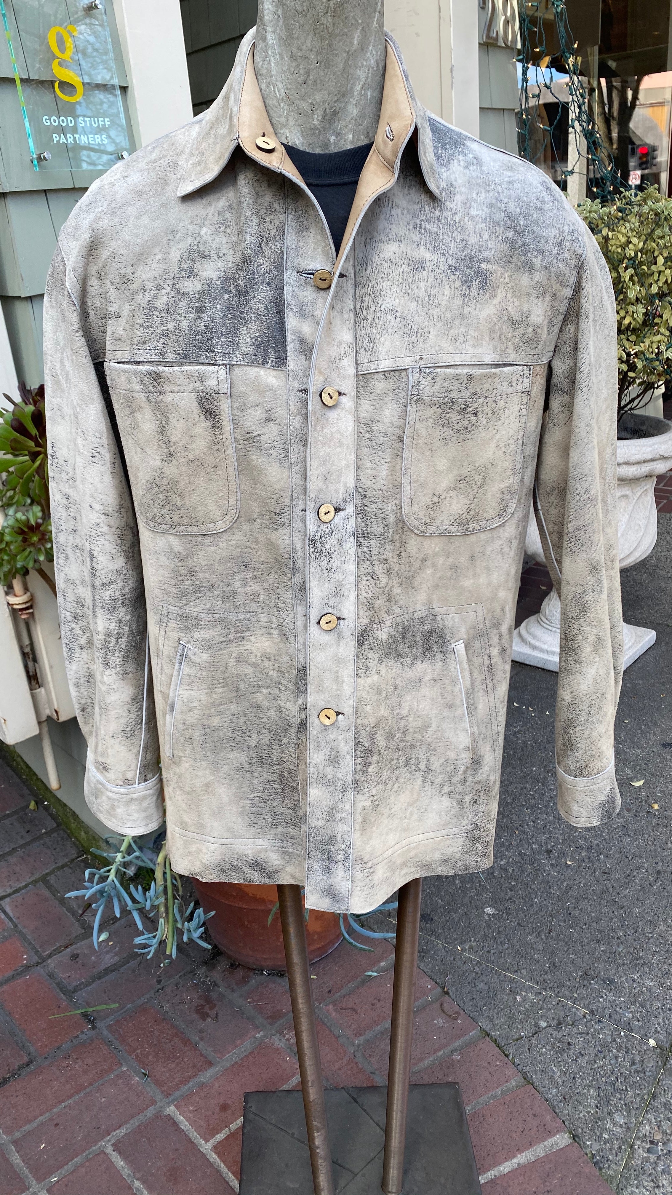 Distressed Italian Lambskin (reversable)