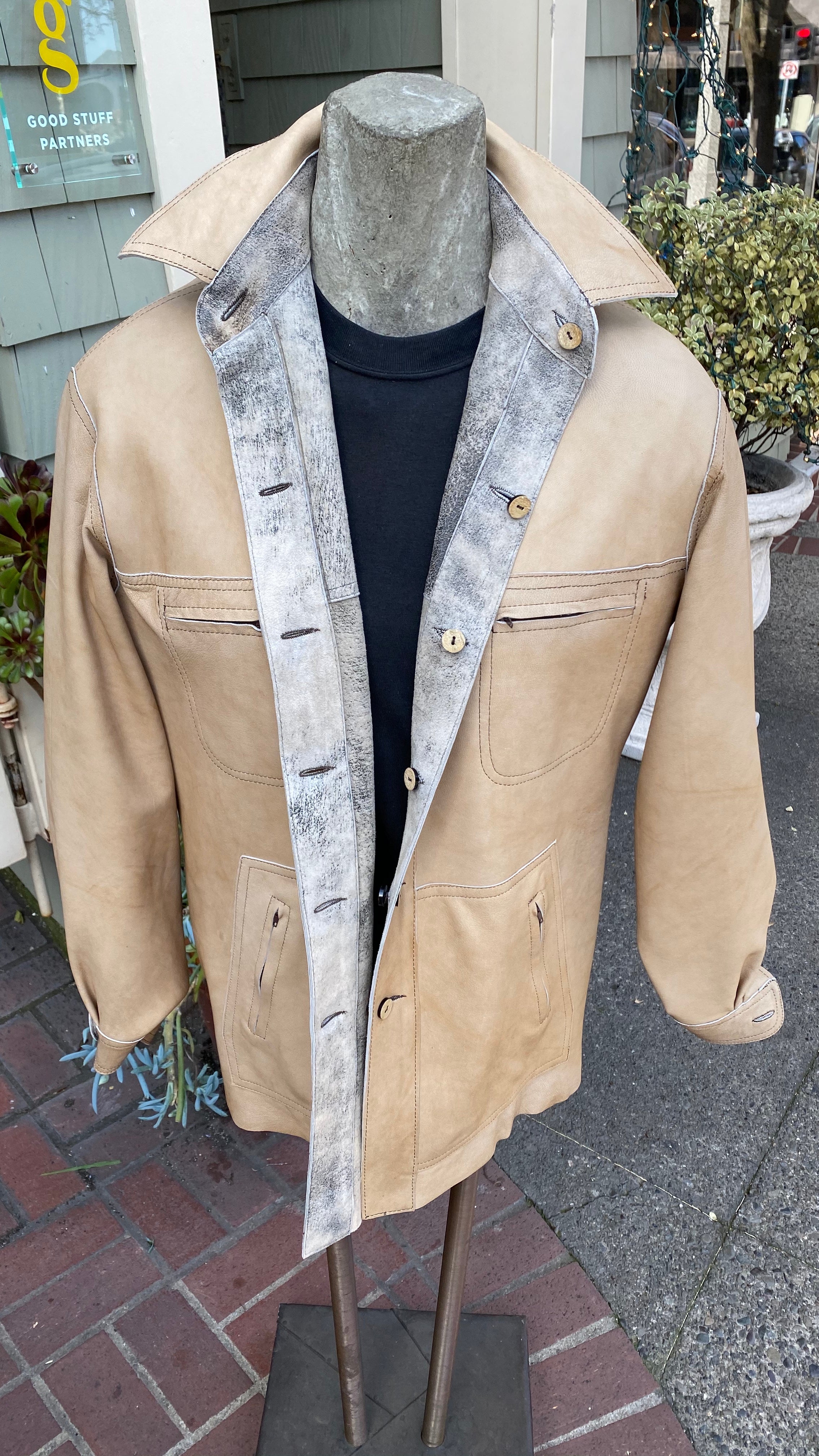 Distressed Italian Lambskin (reversable)