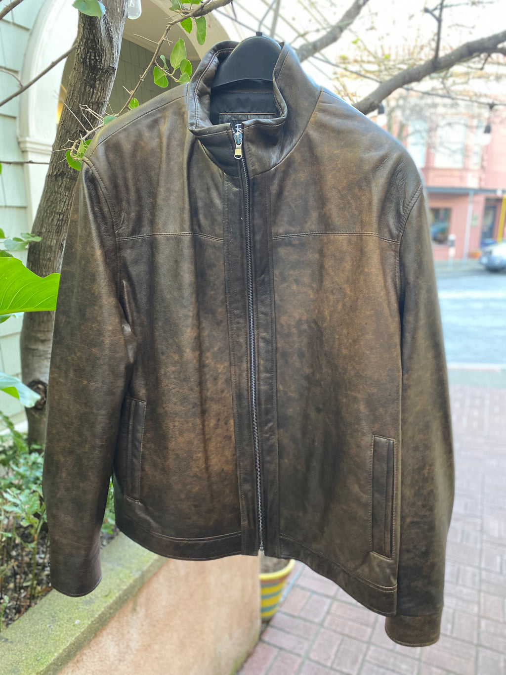 Men’s Remy Distressed Leather Coat