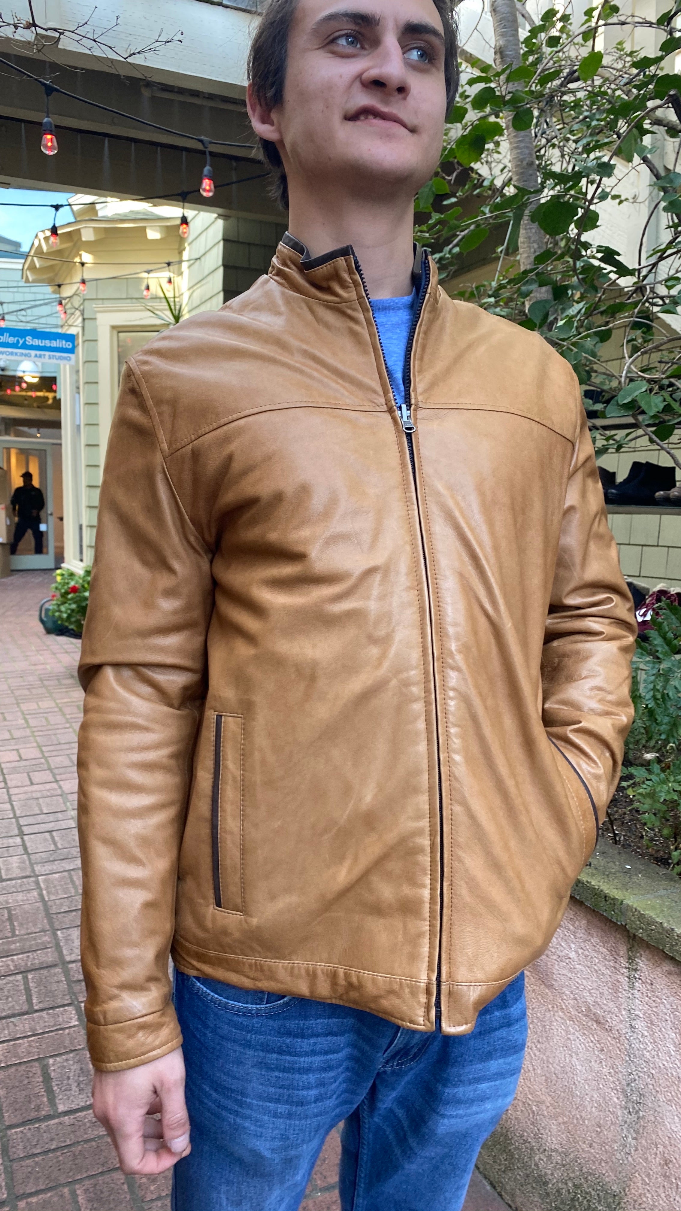 Men’s Brown Italian Dsitressed Leather