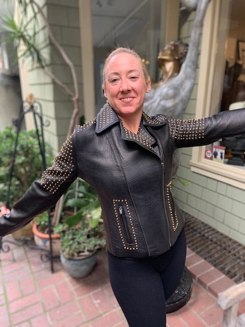 Black Studded Leather Jacket