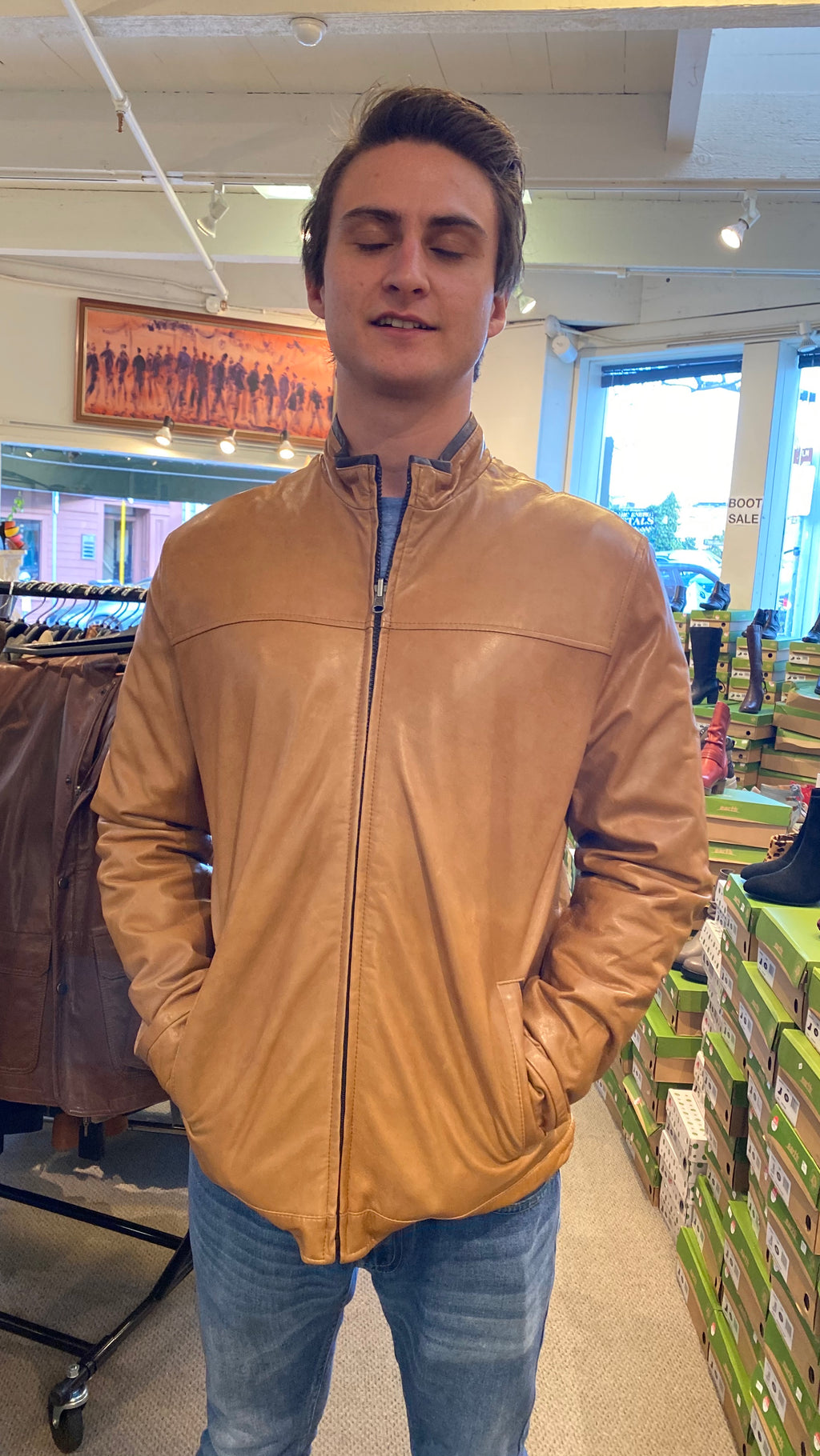 Men’s Brown Italian Dsitressed Leather