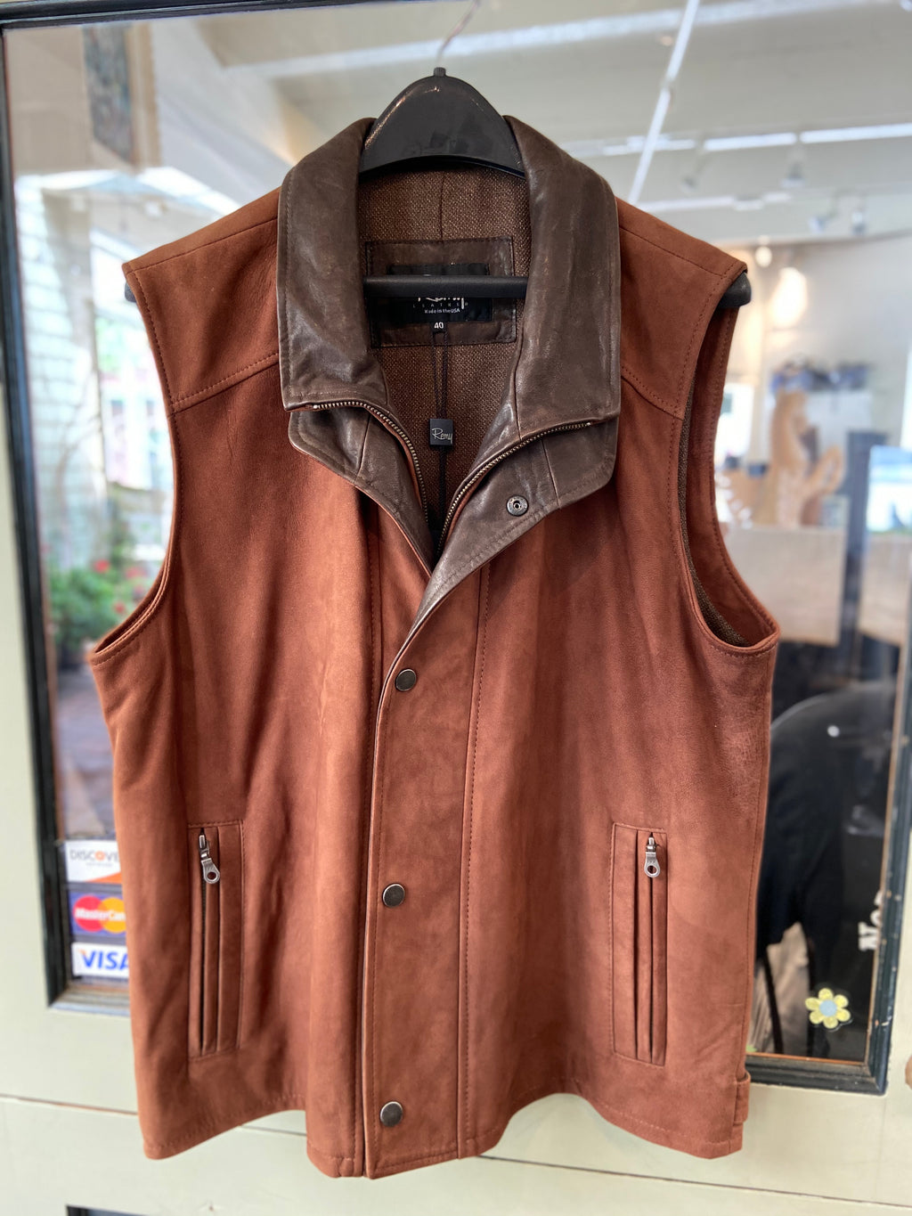 Men’s Cognac Leather Vest
