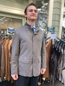 Men’s Remy Gray Jacket Distressed Italian Lambskin