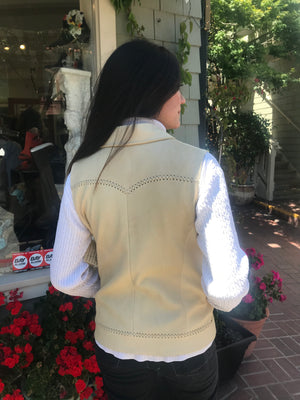 Jose Luis Women's Butter-soft Cream Leather Vest